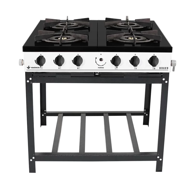 FOGÃO INDUSTRIAL BRAVO 4 BOCAS BRANCO – VENÂNCIO