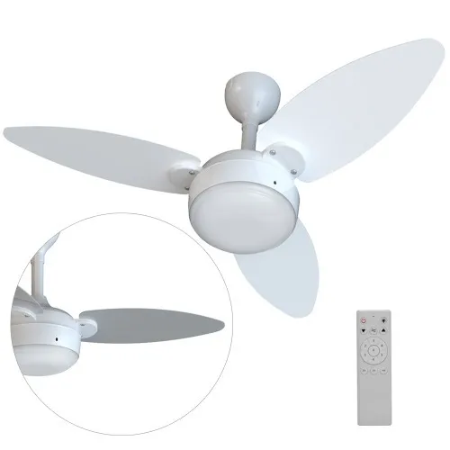 VENTILADOR DE TETO ELLUZ BRANCO/CINZA 3 PÁS INVERTER BIVOLT - VENTISOL